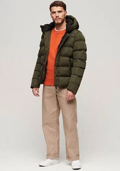Superdry Steppjacke HOODED MICROFIBRE SPORT PUFFER grün