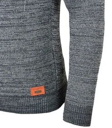 Baxboy Strickpullover V-Neck Herren Dunkelgrau/Schwarz