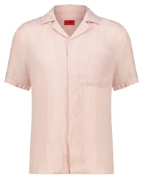 Langarmhemd Herren Leinenhemd ELLINO Straight Fit (1-tlg)