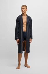 BOSS Bademantel Kimono nachtblau/grau