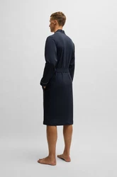 BOSS Bademantel Kimono nachtblau/grau