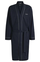 BOSS Bademantel Kimono nachtblau/grau