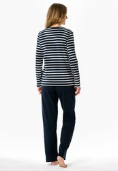 Schiesser Schlafanzug Casual Essentials (2 tlg) Dunkelblau