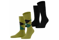 Burlington Kurzsocken Herren Socken Everyday 2-Pack Grün/Dunkelgrün/Gelb