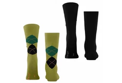Burlington Kurzsocken Herren Socken Everyday 2-Pack Grün/Dunkelgrün/Gelb