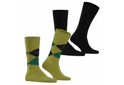 Burlington Kurzsocken Herren Socken Everyday 2-Pack Grün/Dunkelgrün/Gelb