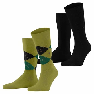 Burlington Kurzsocken Herren Socken Everyday 2-Pack Grün/Dunkelgrün/Gelb