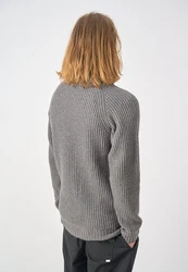 Cleptomanicx Strickpullover Big Ben Hellgrau/Grau/Dunkelgrau