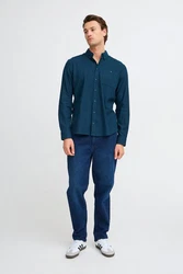 Blend Langarmhemd BHShirt Dunkelblau/Hellblau/Blau