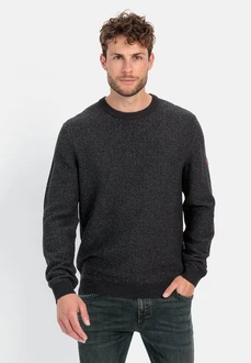 camel active Rundhalspullover Dunkelgrau/Grau/Rot camel active Rundhalspullover Dunkelgrau/Grau/Rot