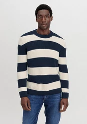 Hessnatur Strickpullover Blau/Dunkelblau/Hellblau