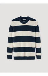 Hessnatur Strickpullover Blau/Dunkelblau/Hellblau