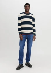 Hessnatur Strickpullover Blau/Dunkelblau/Hellblau