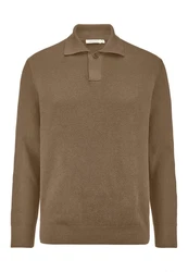 Hessnatur Strickpullover aus Bio-Baumwolle mit Schurwolle Khaki/Braun/Grau/Beige