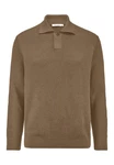 Hessnatur Strickpullover aus Bio-Baumwolle mit Schurwolle Khaki/Braun/Grau/Beige