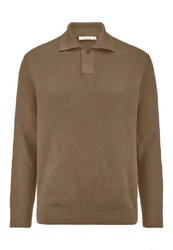 Hessnatur Strickpullover aus Bio-Baumwolle mit Schurwolle Khaki/Braun/Grau/Beige