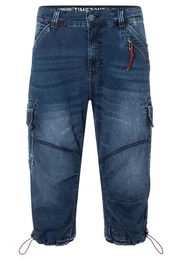 Jeansshorts Shorts 3/4 Denim Pants loose Fit Mid Waist Jeansshorts 7312 in Blau-2