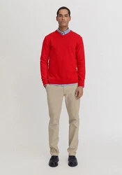 Hessnatur Strickpullover Bio-Baumwolle Bio-Merinowolle Rot