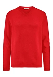 Hessnatur Strickpullover Bio-Baumwolle Bio-Merinowolle Rot