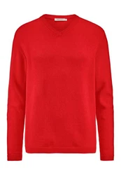 Hessnatur Strickpullover Bio-Baumwolle Bio-Merinowolle Rot