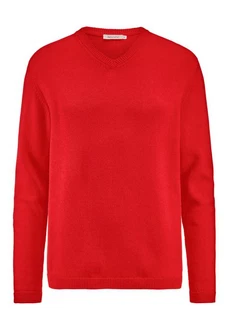 Hessnatur Strickpullover Bio-Baumwolle Bio-Merinowolle Rot
