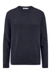 Hessnatur Strickpullover Bio-Baumwolle Bio-Merinowolle Dunkelblau/Blau