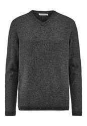 Hessnatur Strickpullover Bio-Baumwolle Bio-Merinowolle Dunkelgrau/Grau/Schwarz/Dunkelblau