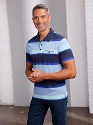 Sieh an! T-Shirt Poloshirt Türkis/Hellblau/Blau/Grau