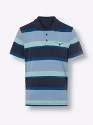 Sieh an! T-Shirt Poloshirt Türkis/Hellblau/Blau/Grau