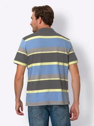 Sieh an! T-Shirt Poloshirt Grau/Mischfarben/Türkis/Blau