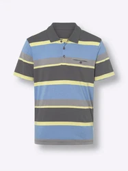 Sieh an! T-Shirt Poloshirt Grau/Mischfarben/Türkis/Blau