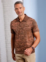 Sieh an! T-Shirt Poloshirt Braun/Rot/Orange