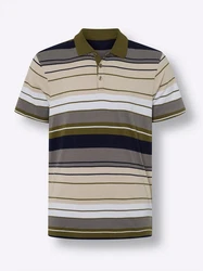 Sieh an! T-Shirt Poloshirt Mischfarben/Rot/Beige/Khaki