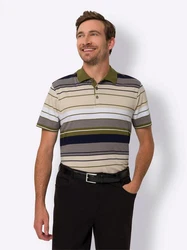 Sieh an! T-Shirt Poloshirt Mischfarben/Rot/Beige/Khaki