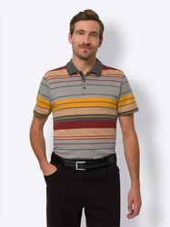 Sieh an! T-Shirt Poloshirt Mischfarben/Rot/Braun/Gelb/Dunkelrot/Beige
