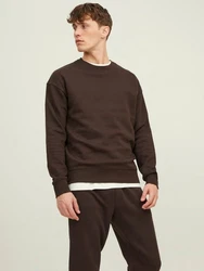 Jack & Jones Sweatshirt JJESTAR BASIC SWEAT CREW NECK NOOS (4012) Dunkelbraun/Braun/Dunkelrot