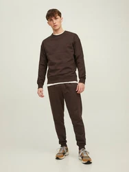 Jack & Jones Sweatshirt JJESTAR BASIC SWEAT CREW NECK NOOS (4012) Dunkelbraun/Braun/Dunkelrot