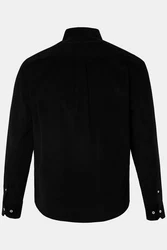 JP1880 Businesshemd Cordhemd Langarm Buttondown-Kragen Schwarz