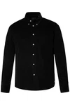 JP1880 Businesshemd Cordhemd Langarm Buttondown-Kragen Schwarz