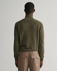 Gant Troyer COTTON PIQUE HALF ZIP Khaki/Dunkelgrün