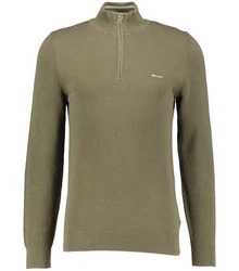 Gant Troyer COTTON PIQUE HALF ZIP Khaki/Dunkelgrün