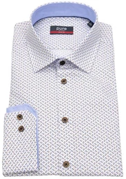 Langarmhemd Slim Fit stark tailliert Kentkragen Kontrastknpfe