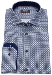 Langarmhemd Slim Fit stark tailliert Kentkragen Kontrastknpfe