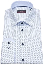 Langarmhemd Slim Fit stark tailliert Kentkragen Kontrastknpfe