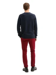 TOM TAILOR 5-Pocket Hose Travis Slim Chino mit Gürtel Dunkelrot/Bordeaux/Rot