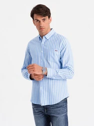 OMBRE Langarmhemd Hellblau