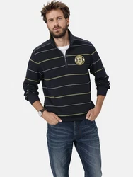 Babista Sweatshirt LUCCAVERTO mit Troyerkragen dunkelblau gestreift