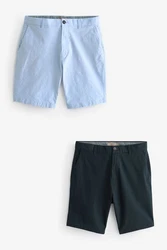Next Chinoshorts Straight Fit 2er-Pack Hellblau/Blau/Dunkelblau/Grau
