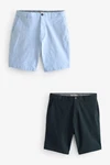 Next Chinoshorts Straight Fit 2er-Pack Hellblau/Blau/Dunkelblau/Grau