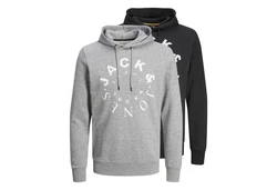 Jack & Jones Sweatshirt Herren Hoodie Warrior 2-tlg Dunkelgrau/Grau/Hellgrau/Schwarz